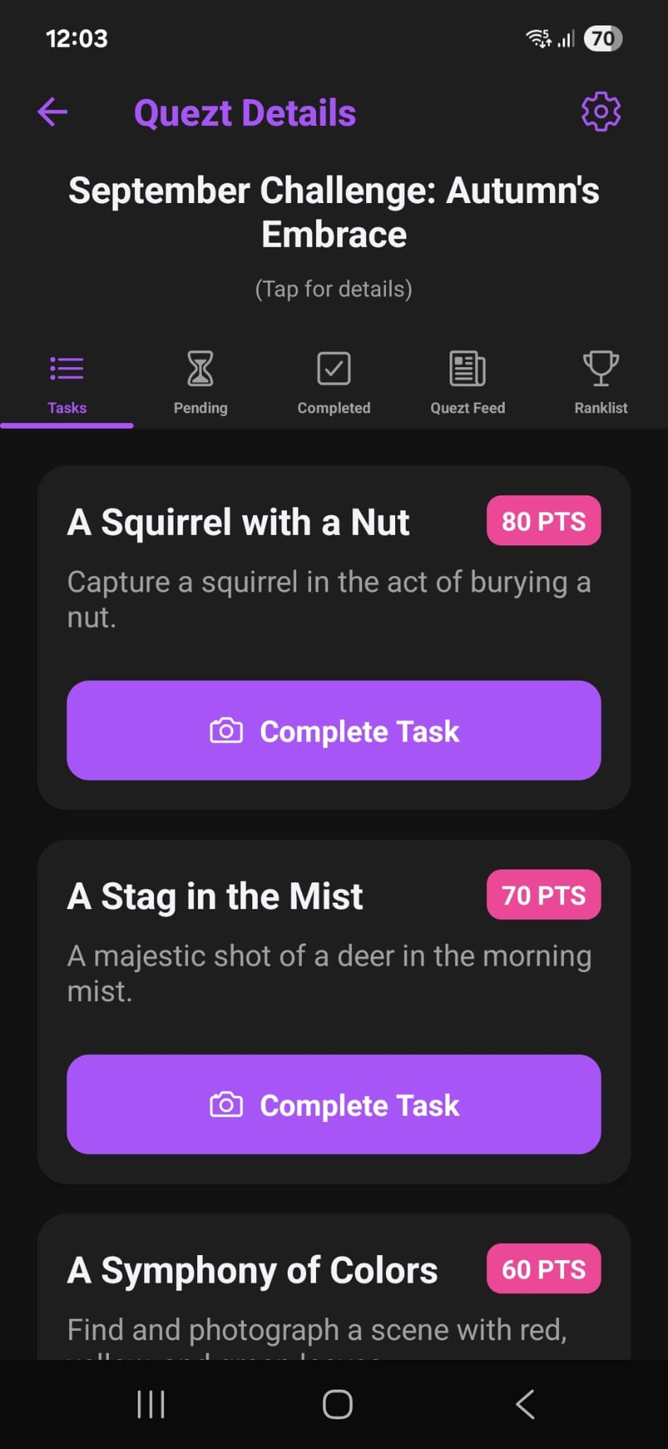 Capture Proof Screen